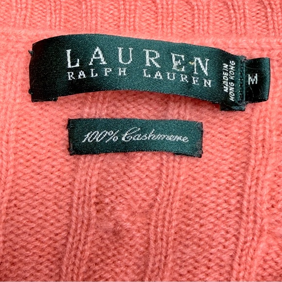 Ralph Lauren Coral 100% Cashmere Sweater - Picture 5 of 8